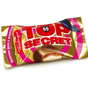 Конфеты “Топ сикрет” желейные со вкусом сгущёнки в молочном шоколаде