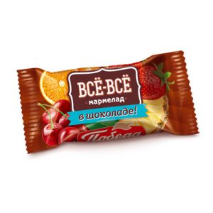 Конфеты желейные в шоколаде "Всё-всё" со вкусами апельсина