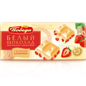 Шоколад белый с клубникой