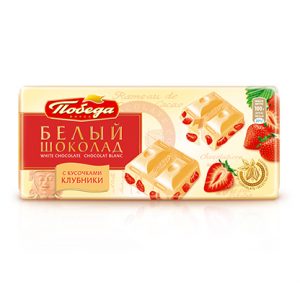 Шоколад белый с клубникой