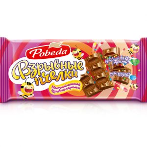 Шоколад молочный с взрывной карамелью “Взрывные пчелки”