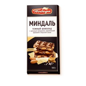 Шоколад темный с цельным миндалем