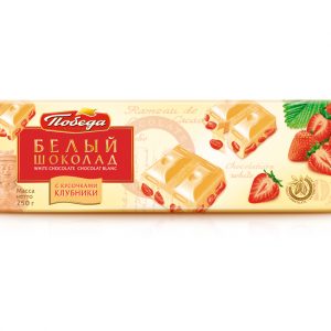 Шоколад белый с клубникой