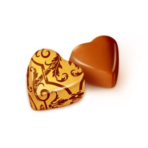 Конфеты шоколадные с ореховым кремом “Сердечки”