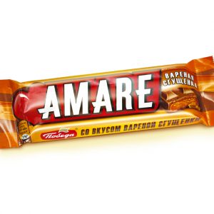 Шоколад молочный “Амаре” с начинкой со вкусом варёной сгущёнки и карамельной крошкой