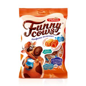 Конфеты молочные "Funny cows" со сгущенным молоком