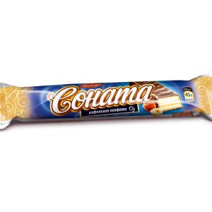 Шоколадный батончик “Соната” с хрустящей вафлей и начинкой пралине