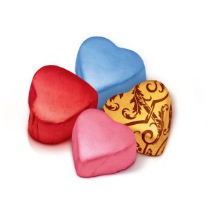 Конфеты Шоколадные c ореховым кремом “Сердечки”